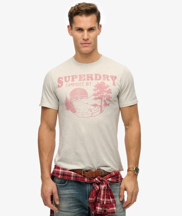 Superdry Men's Lo-fi Outdoor Mono Relaxed T-shirt Light Grey Size: M