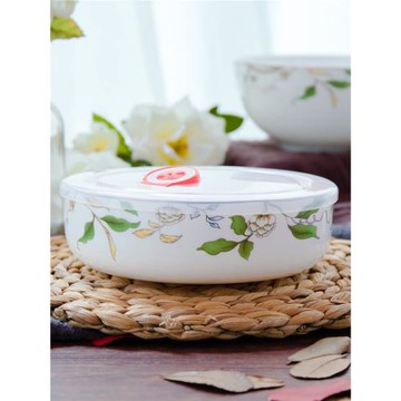 蒸蛋碗家用深盤帶蓋碗微波餐具日式沙拉碗歐式碗碟盤子北歐骨瓷盤