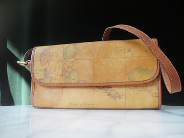 【老時光 OLD-TIME】早期二手包義大利Alviero Martini地圖肩背包