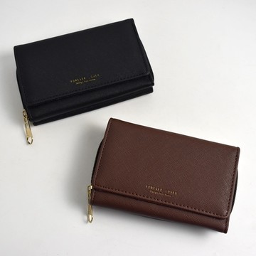 短夾 防刮紋金色刻字三折中夾【NW538】