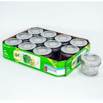 梅森罐 4oz 菱格紋窄口玻璃瓶(12入)