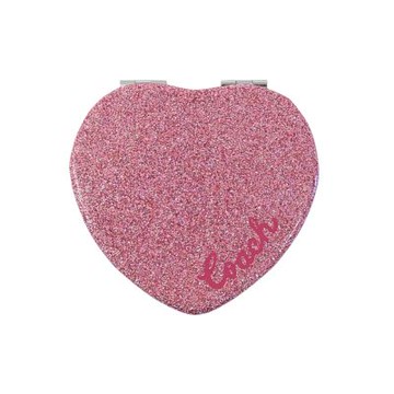 COACH 璀璨粉閃亮心型隨身鏡