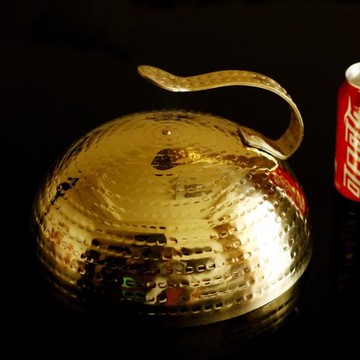 特價加厚鐵板蓋日式牛排鐵板燒烤盤蓋黃銅金色鍋蓋子鐵烤盤蓋圓形