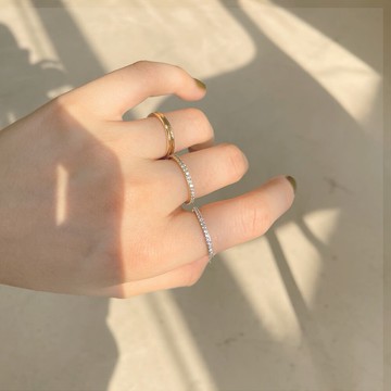 蜜月重磅主推!法式輕奢小眾戒指女時尚個性細圈簡約指環黑色食指