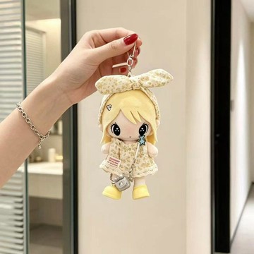 🔥臺灣出貨 野有上秋衣服毛絨玩偶公仔可愛超萌黃髮女孩碎花裙子衣服着替換裝