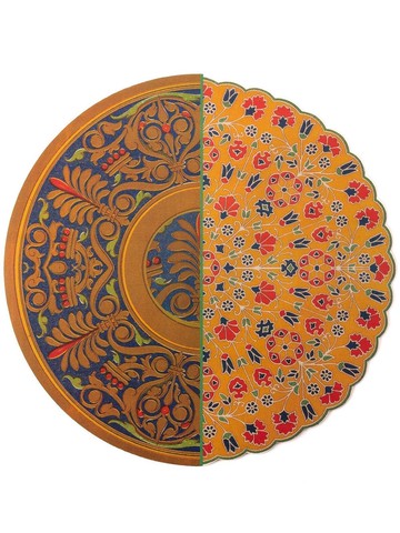 Seletti - geometric-print patchwork tablemats - unisex - Cork - One Size - Orange