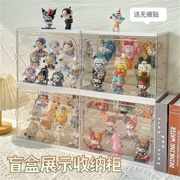 臺灣出貨+免運收納盒展示擺件現代防塵桌上擺件收納展示櫃多層透明手辦桌面疊加