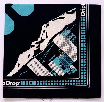 圖案頭巾，21 x 22 英吋，Drip Drop，棉質