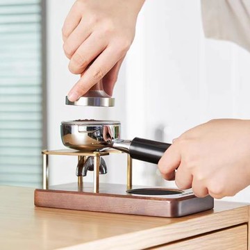 CAFEDEKONA北美黑胡桃咖啡壓粉座填壓座壓粉墊手柄支撐架純銅