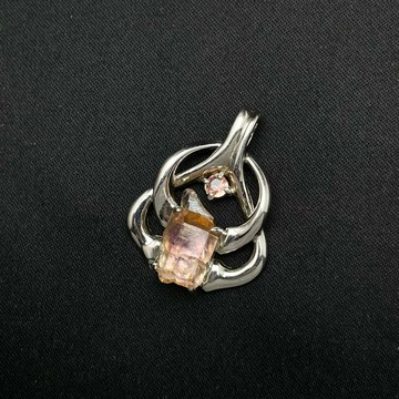 法寶獨家款 | 特殊粉紫水晶 馬達加斯加 逆權杖 錫蘭無燒 粉剛玉 台灣師傅手工鑲嵌 原礦 項鍊 Q24AC25-906