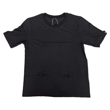 CHEAUCHI 巧奇 COOL涼T 條紋短袖排汗休閒上衣 男  L  黑色