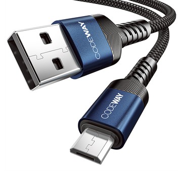 CODEWAY USB-A-Micro 高速傳輸 5針充電線  藍色  2m  1條