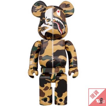 （現貨）BEARBRICK 庫柏力克熊 MASTERMIND BAPE(R) 1000% YELLOW mmj 玩具有毒