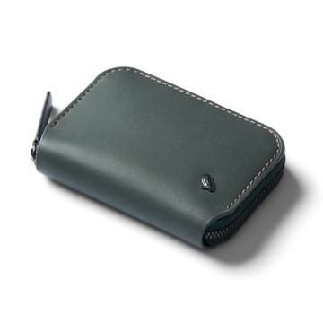 Bellroy Folio Mini 小型隨身皮革零錢包 RFID防盜 拉鍊皮包 卡片收納包 暑期質感選物 送禮 男包/女包-灰綠色