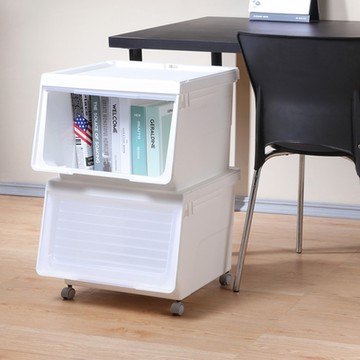 KEYWAY 聯府 大開口前掀式附輪直取整理箱(46L)-2入