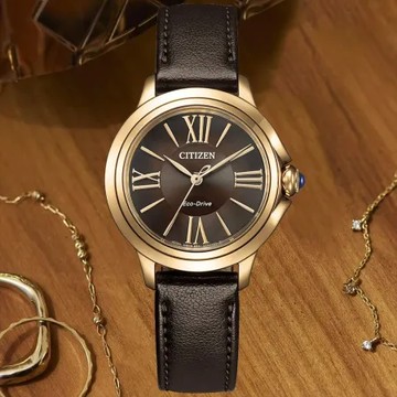 CITIZEN星辰 L系列 時尚光動能腕錶 / EM1163-09X / 30.3mm