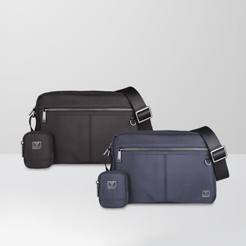 【免費贈送送禮提袋】守護者 雙層橫式大斜背包-二色/VA128M001