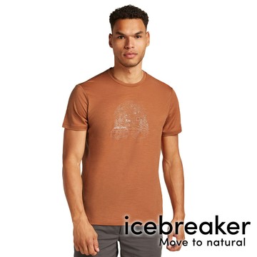 【icebreaker】Tech Lite III 男圓領羊毛短袖上衣 BF150『棕土褐』0A56WR 戶外 露營 登山 健行 休閒 時尚 短袖 上衣