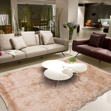 【FUWALY】艾森斯長毛地毯-米-200x290CM (地毯 地墊 長毛 柔軟 素色 生活美學)