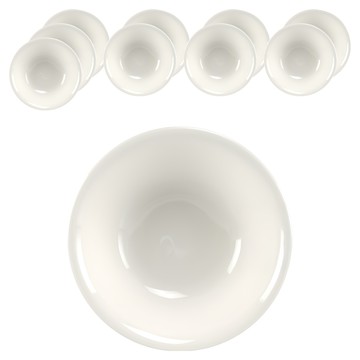 大同磁器 湯碗 8吋 - 純白陶瓷 適用於各式湯品與料理  白色  10個