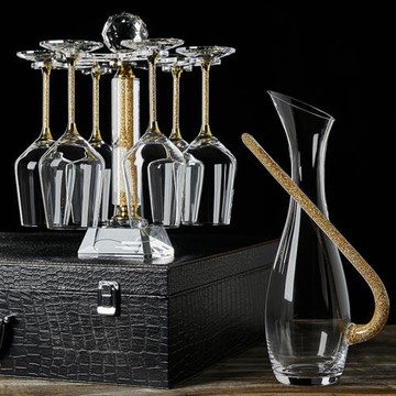 歐式高檔紅酒杯套裝家用水晶玻璃醒酒器高腳大號勃艮第葡萄酒杯子