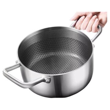 不銹鋼電磁爐湯鍋家用不粘鍋雙耳蒸煮燉湯鍋食品級加厚熬粥鍋火鍋