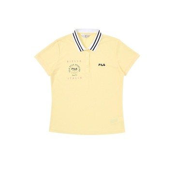 FILA官方直營 女短袖POLO衫-黃色 5POZ-1743-YE