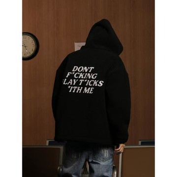 清倉UNTILWERICH搖粒絨外套男秋冬連帽羊羔絨開衫加厚情侶寬松潮