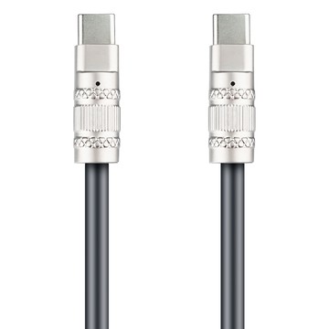 RONEVER 鋅合金液態軟膠充電線 C-C VPC176 48g  120cm  黑色  1條