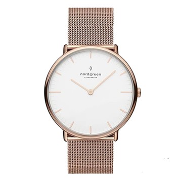 Nordgreen Native本真 黑面玫瑰金米蘭帶腕錶36mm( NR36RGMEROXX)