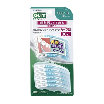 SUNSTAR 三詩達 G.U.M 官方直營 牙周護理軟式牙間清潔棒 弧形 SSS~S  30支  1組