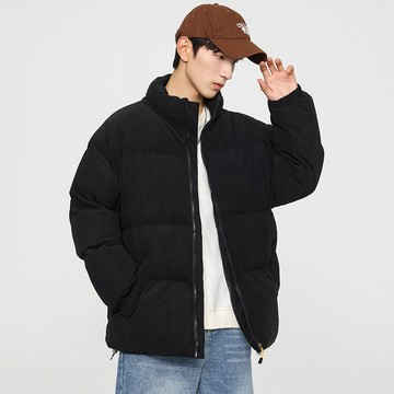 LARGE STORE【出清】 潮流燈心絨加厚鋪棉立領外套 情侶外套 保暖外套  寬鬆版型(HH9902)