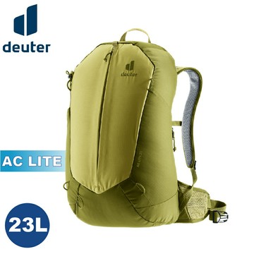 【Deuter 德國 23L AC LITE 網架直立式透氣背包《黃綠》】3420324/輕量後背包/登山包