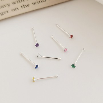 【SK飾品】S999純銀.彩鑽圓珠耳釘.睡覺可戴<92B013>養耳洞.全純銀耳環.耳骨釘.耳骨針