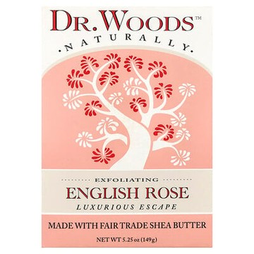 Dr. Woods, 英國玫瑰香皂，亮膚，5.25 盎司（149 克）