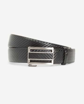 Reaction Kenneth Cole | Textured Tracklock Belt in Carbon Fiber, Size: S by Kenneth Cole