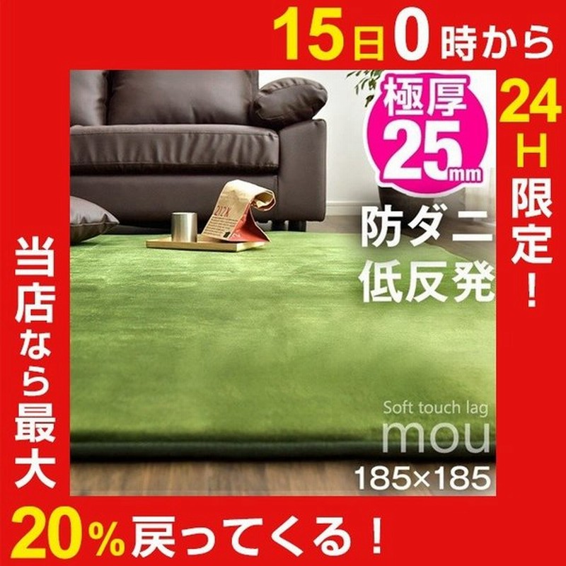 ラグ カーペット 厚手 低反発ラグ 極厚 2畳 185×185 低反発 ラグマット おしゃれ 北欧 ホットカーペット カバー 床暖房対応  オールシーズン 通販 LINEポイント最大0.5%GET | LINEショッピング
