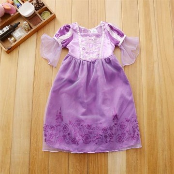 外貿品牌原單兒童沙沙袖公主裙女童萬圣節圣誕動漫節日演出禮服裙