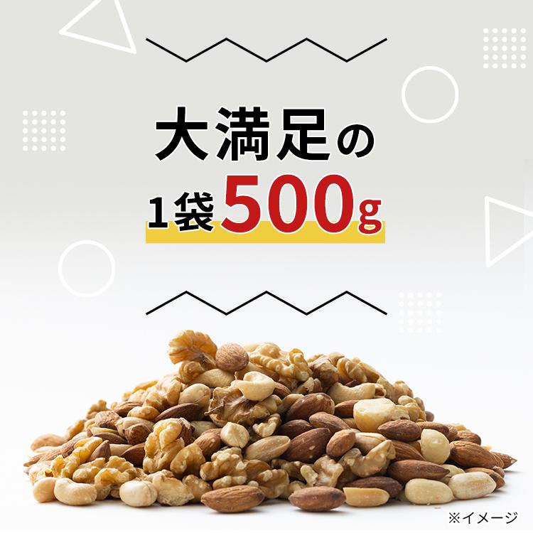 ミックスナッツ 6種 500g メール便 食物繊維 鉄分 たんぱく質 おやつ おつまみ ナッツ ドライフルーツ アーモンド クルミ レーズン トレイルミックス