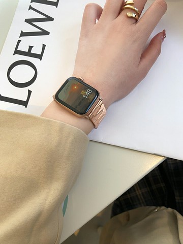 優購生活~炫戴適用iwatch7表帶applewatch6手表蘋果s7代2/1金屬6菱形5不銹鋼se小眾4男女士3款個性潮41mm45替換帶956錶帶 皮帶 尼龍帶 硅膠錶帶 佳明 錶扣拆裝工具 現貨