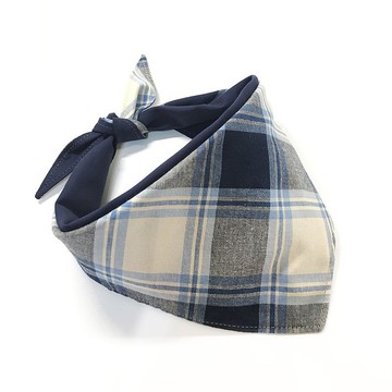 狗狗專屬名領巾-客製化(大型犬)- 藍格