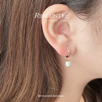 『現貨/韓國 氣質古典！垂墜感淡水珍珠 易扣耳環』Rencontre 925純銀 玫瑰金耳環 玫瑰金 韓國耳環 純銀耳環