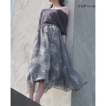 【ココディール】木炭灰色針織拼接植絨洋裝 O2U15108