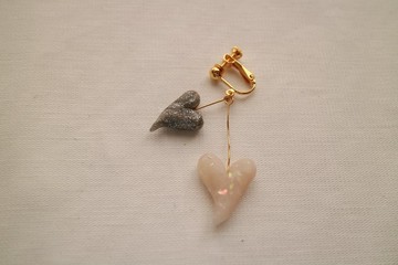 Baum Heart<耳针>銀×白