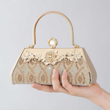 晚宴包手拿包 高級復古新中式水鉆包水晶手提包閃閃的晚宴包禮服伴娘單肩斜背包