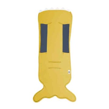 【西班牙製】鯊魚咬一口BabyBites-魚尾嬰兒推車墊-芥末黃