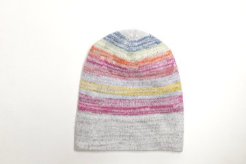 喀什米爾/極緻精品/粉天空藍雙面羊絨100%堆堆反折純羊絨帽子極暖