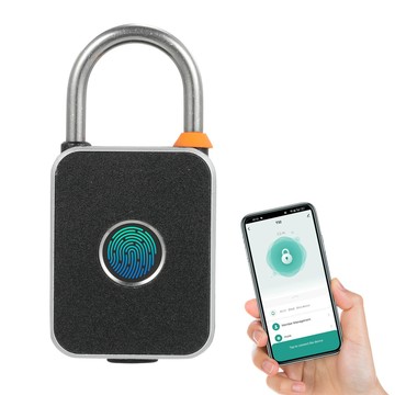 帶 APP 解鎖儲物櫃鎖的指紋掛鎖智能無鑰匙生物識別防水 USB 充電適用於健身房行李袋自行車背包圍欄 2026