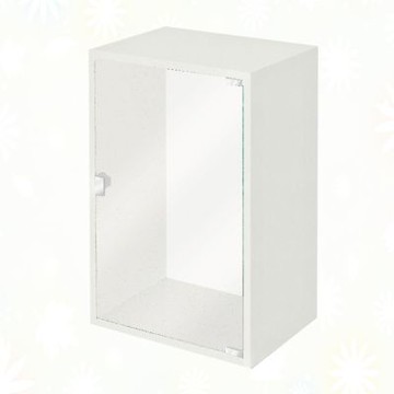 文創集-南亞塑鋼     曼尼 南亞塑鋼1.3尺單開玻璃門組合中收納櫃-40x31x60cm免組