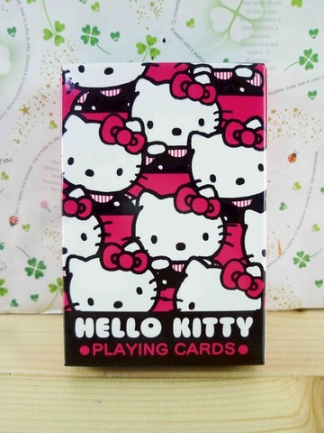 【震撼精品百貨】Hello Kitty 凱蒂貓~撲克牌-滿版大頭圖案-紅色